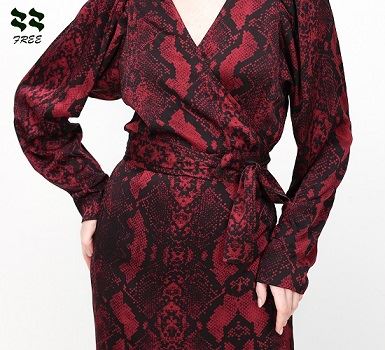 Printed Long sleeve wrap Maxi Dress belt detail.jpg