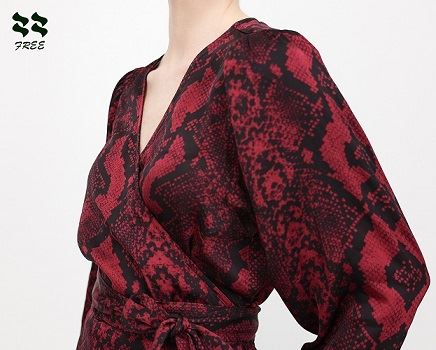 Printed Long sleeve wrap Maxi Dress front wrap.jpg